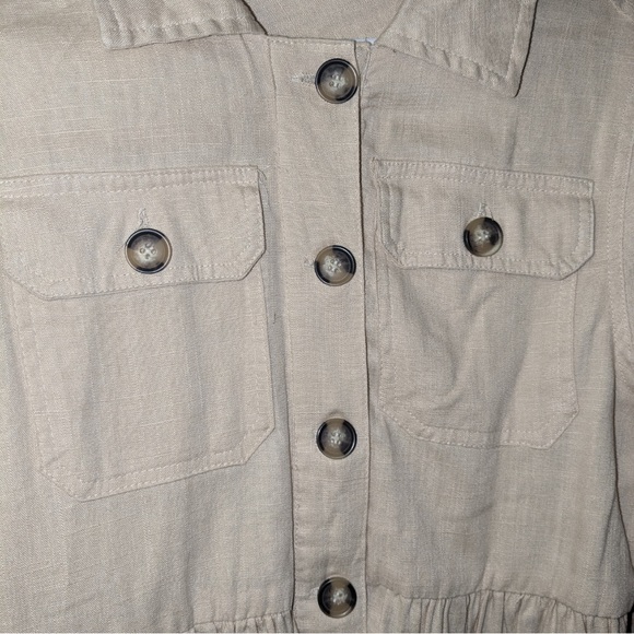 Mi Ami for Francesca’s Beige Cotton and Linen Utility Jacket - Picture 3 of 6